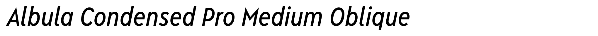 Albula Condensed Pro Medium Oblique image